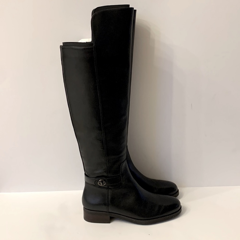 COACH Elegant Black Leather Riding Boots - Picture 3 of 13